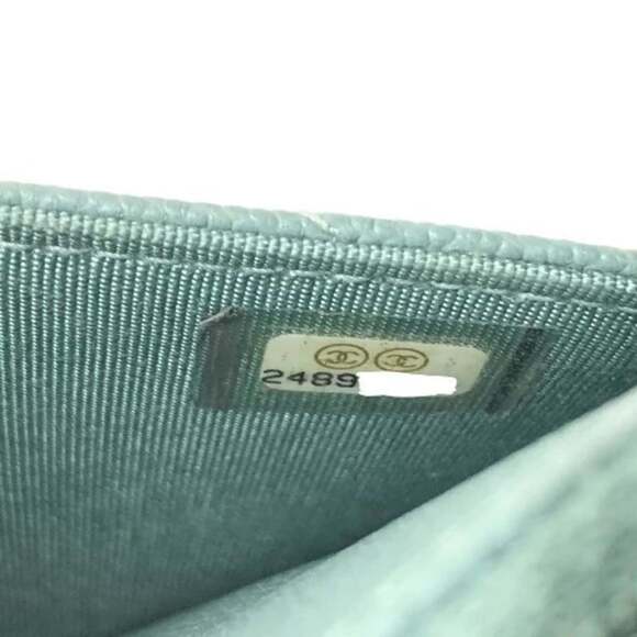 CHANEL Authentic Blue Caviar Leather Logo Wallet - Picture 15 of 16